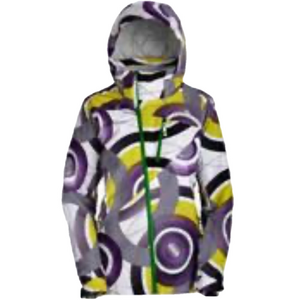 The North Face HyVent Hoodie Ski Jacket Full Zip Front Abstract Multicolor W S